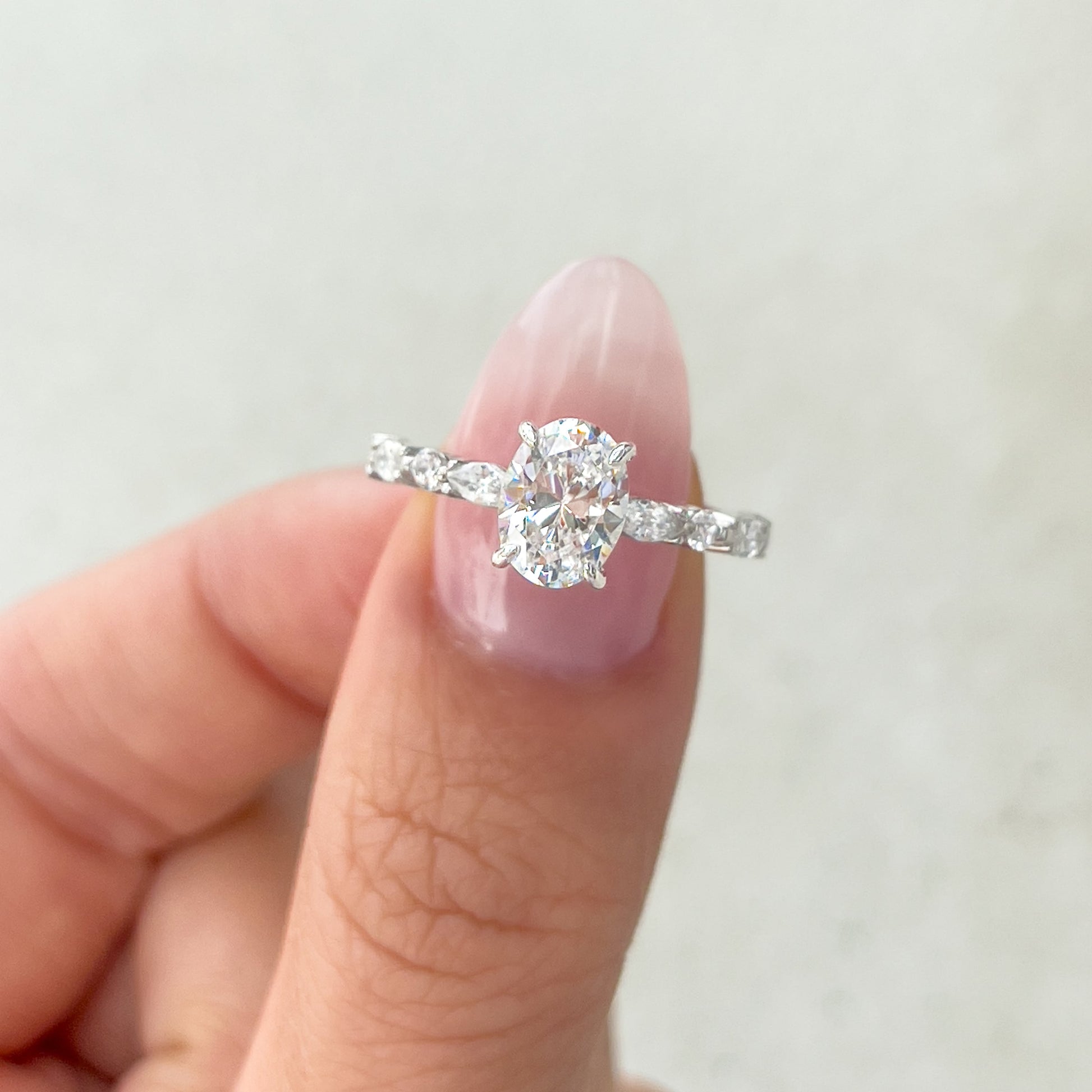 1.22 CT Elongated Cushion Solitaire Moissanite Engagement Ring