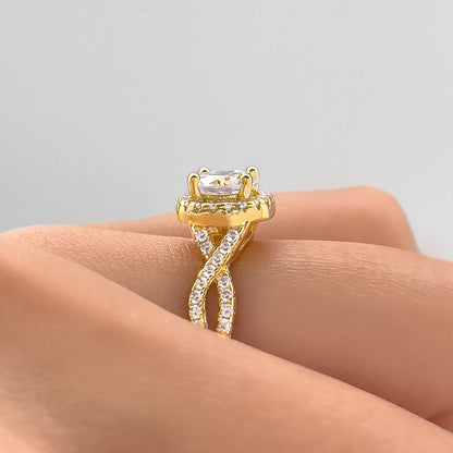 1.22 CT Elongated Cushion Solitaire Moissanite Engagement Ring