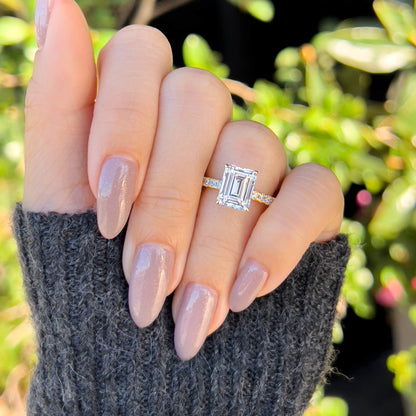 1.22 CT Elongated Cushion Solitaire Moissanite Engagement Ring