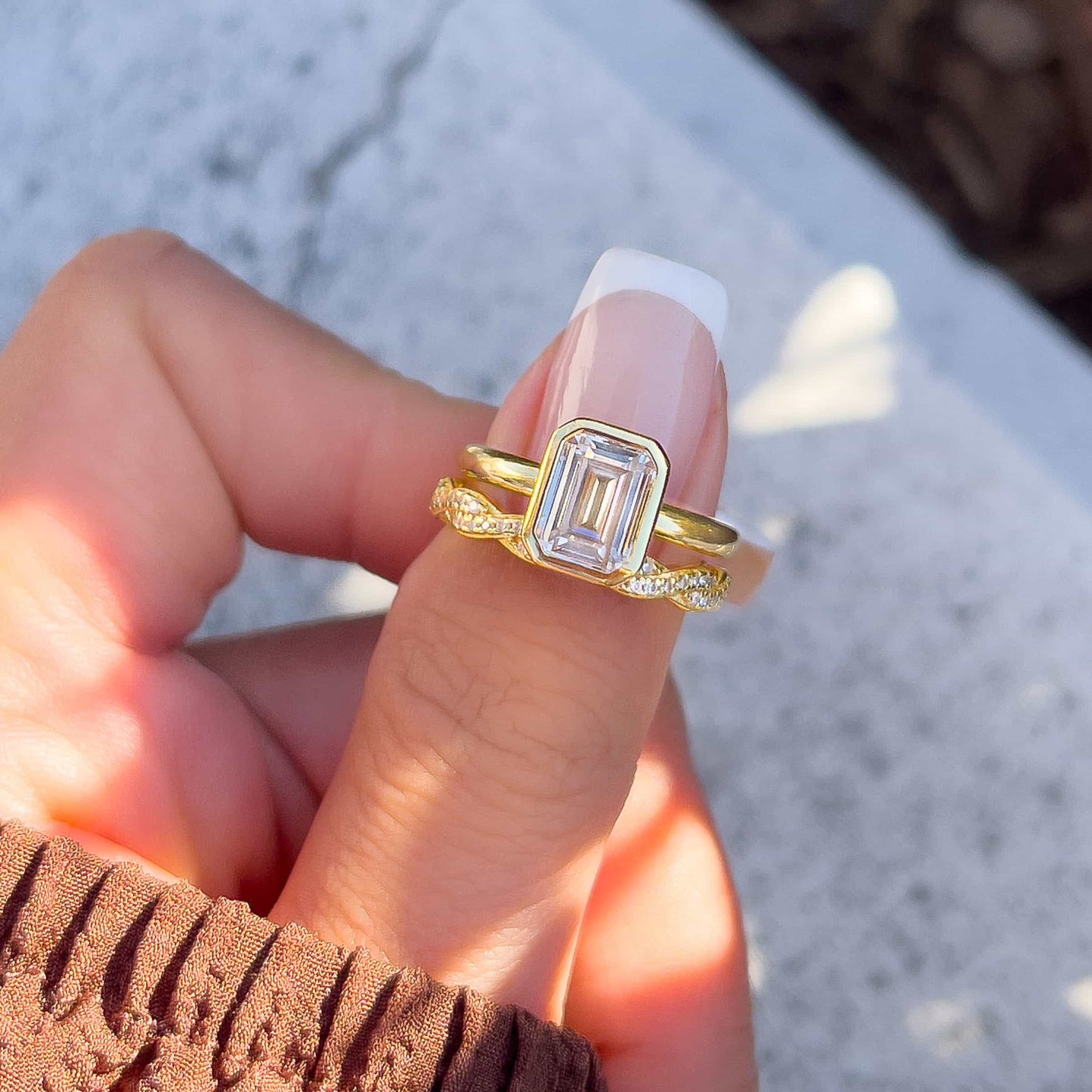1.22 CT Elongated Cushion Solitaire Moissanite Engagement Ring