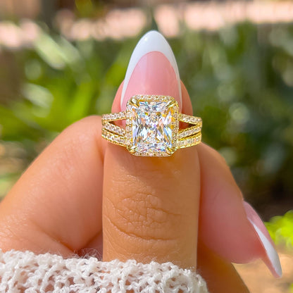 1.22 CT Elongated Cushion Solitaire Moissanite Engagement Ring