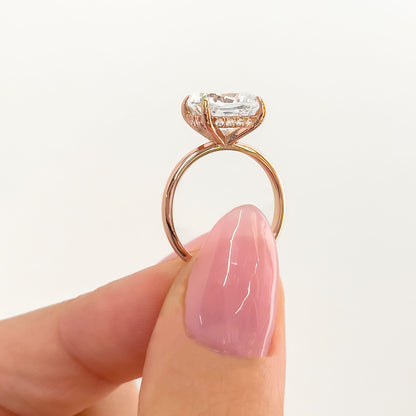 1.22 CT Elongated Cushion Solitaire Moissanite Engagement Ring