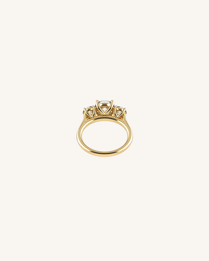 1.03 CT Oval Three Stone Moissanite Engagement Ring