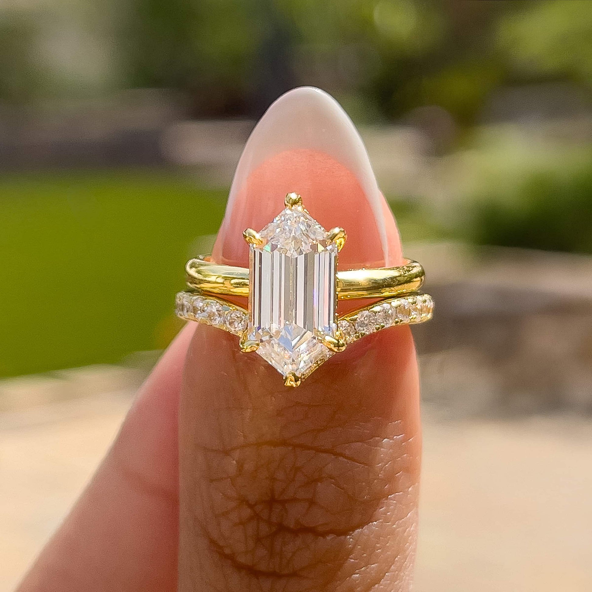 1.22 CT Elongated Cushion Solitaire Moissanite Engagement Ring