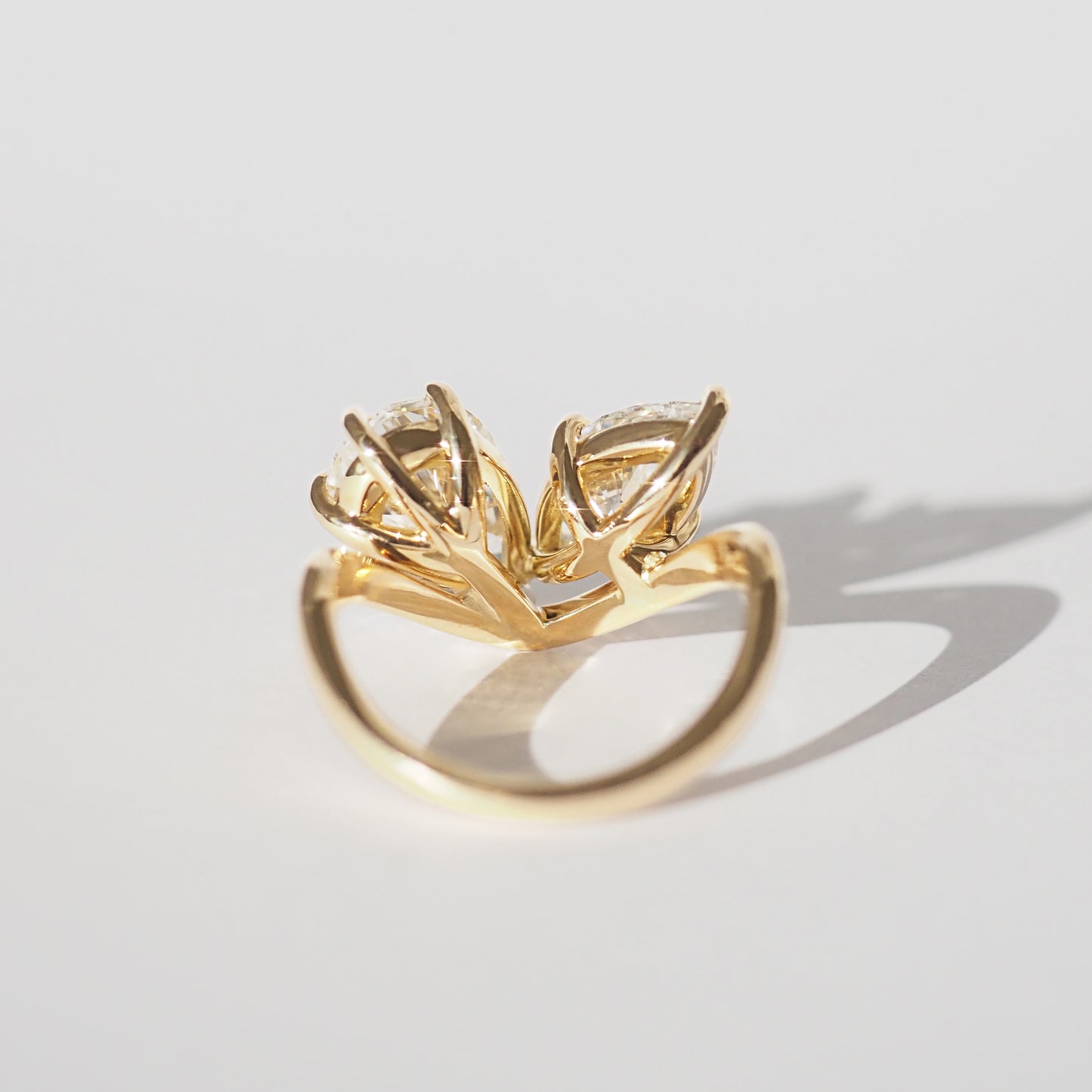 4.1 CT Pear Toi Et Moi Moissanite Engagement Ring