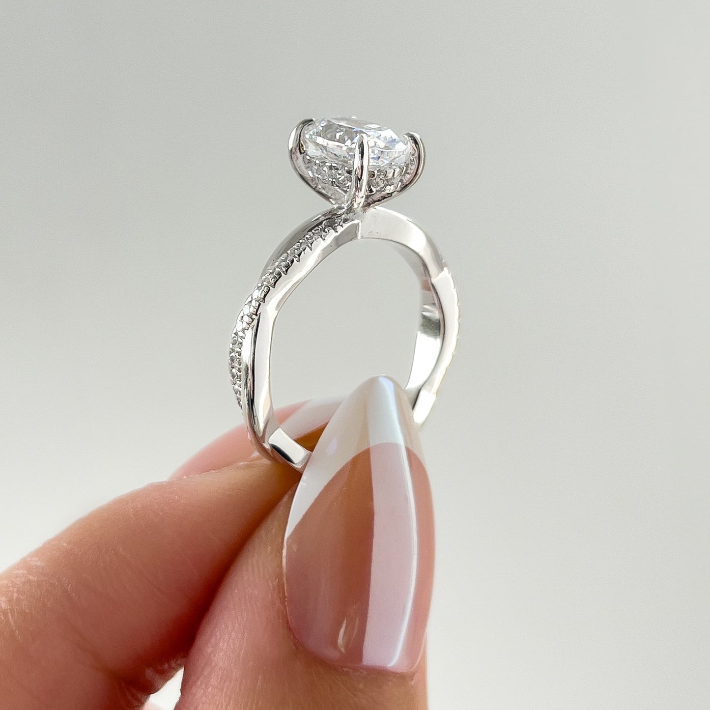 1.22 CT Elongated Cushion Solitaire Moissanite Engagement Ring