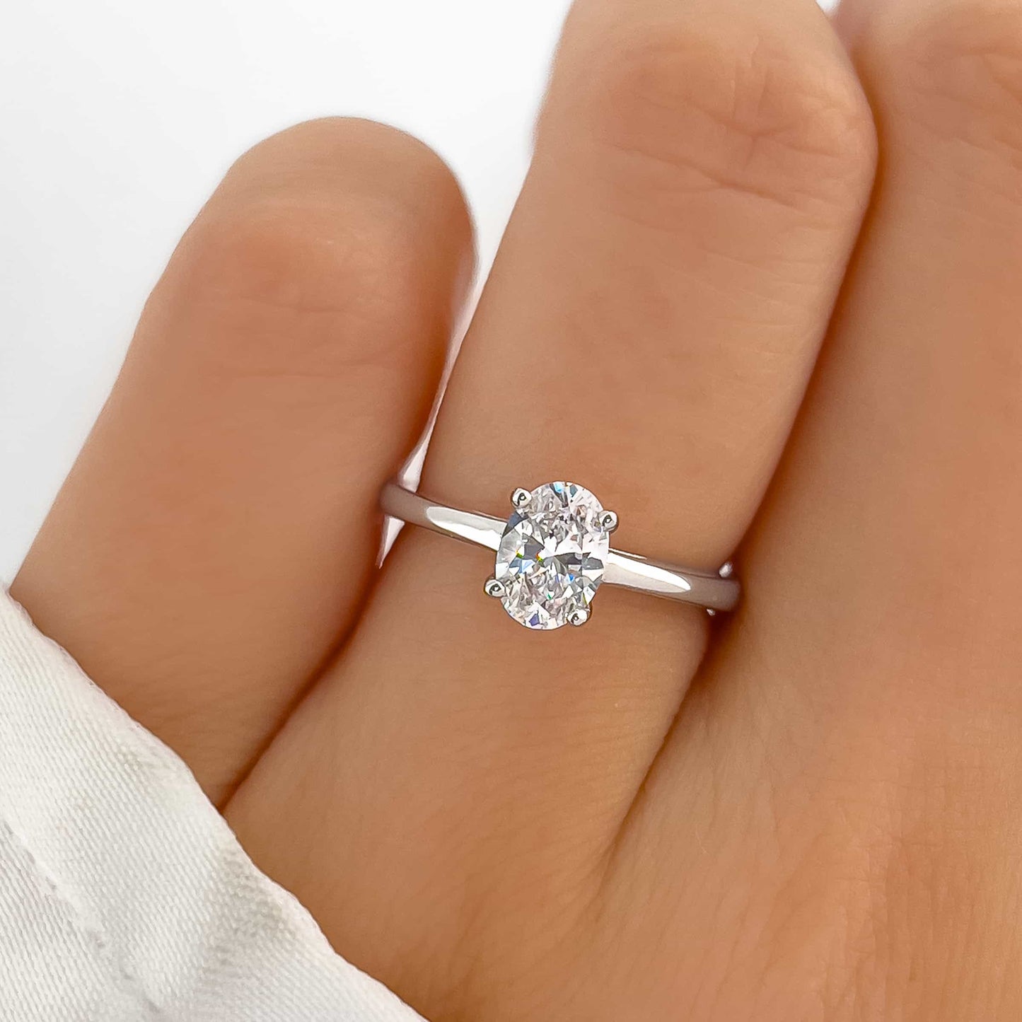 1.22 CT Elongated Cushion Solitaire Moissanite Engagement Ring