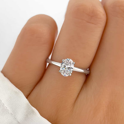 1.22 CT Elongated Cushion Solitaire Moissanite Engagement Ring