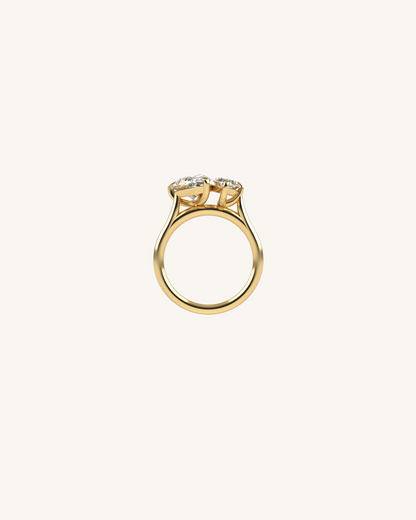 1.04 CT Pear Toi Et Moi Moissanite Engagement Ring