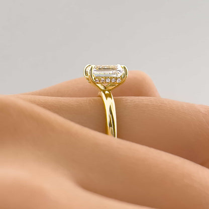 1.22 CT Elongated Cushion Solitaire Moissanite Engagement Ring