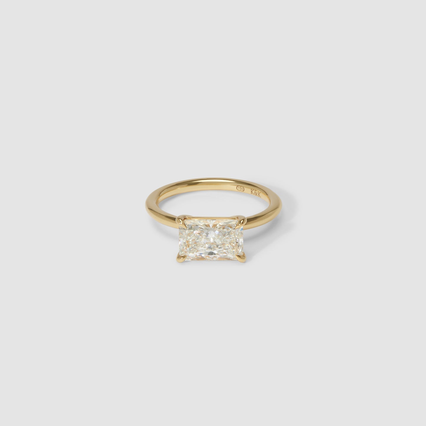 1 CT Radiant Solitaire Moissanite Engagement Ring
