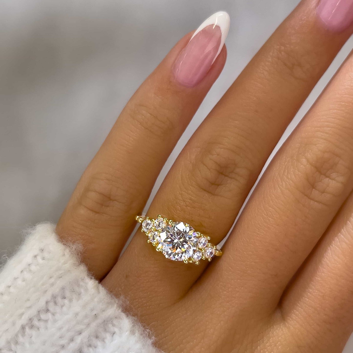 1.22 CT Elongated Cushion Solitaire Moissanite Engagement Ring