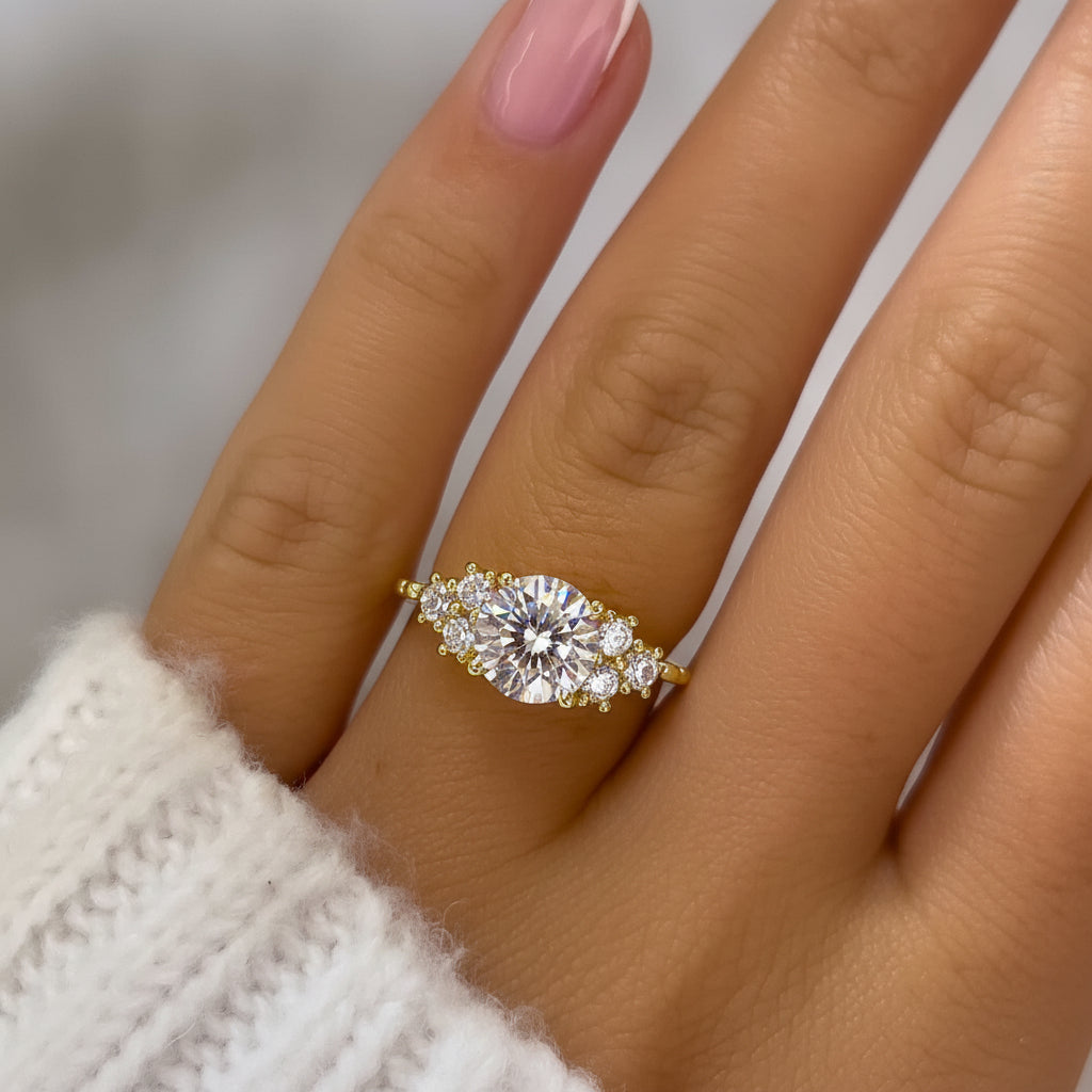 1.22 CT Elongated Cushion Solitaire Moissanite Engagement Ring