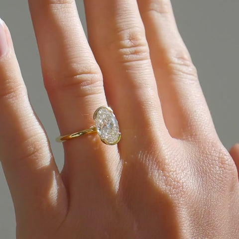 2.5 CT Oval Solitaire Moissanite Engagement Ring