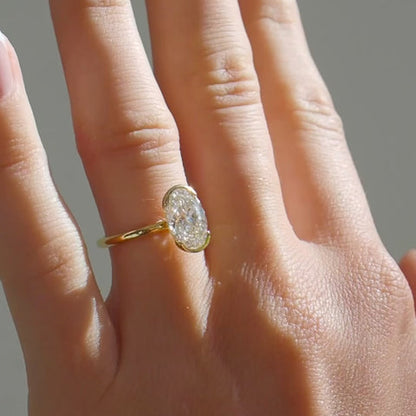 2.5 CT Oval Solitaire Moissanite Engagement Ring