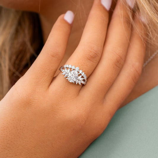 1.22 CT Elongated Cushion Solitaire Moissanite Engagement Ring