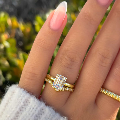 1.22 CT Elongated Cushion Solitaire Moissanite Engagement Ring