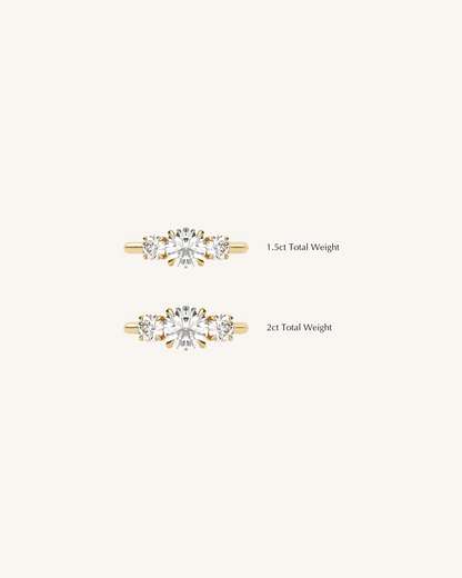 1.03 CT Oval Three Stone Moissanite Engagement Ring
