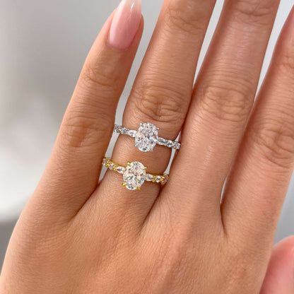 1.22 CT Elongated Cushion Solitaire Moissanite Engagement Ring