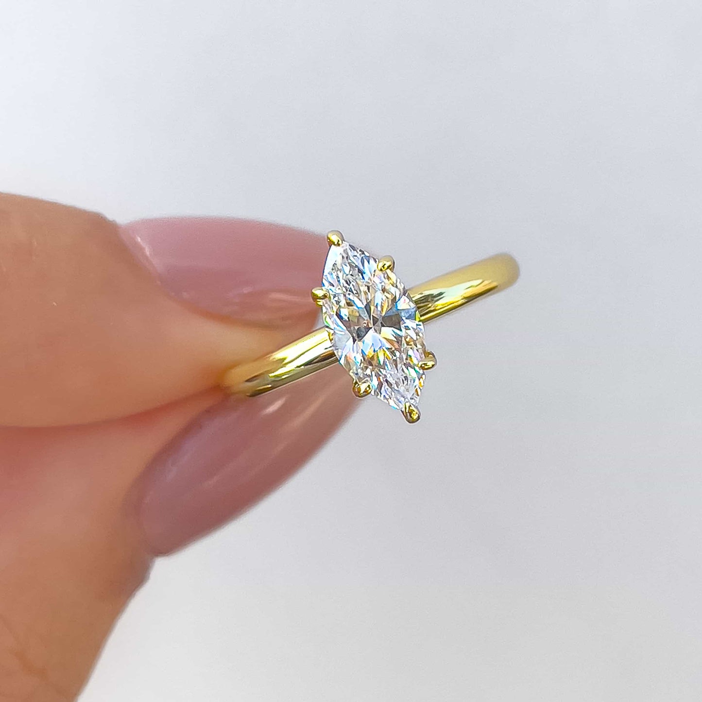 1.22 CT Elongated Cushion Solitaire Moissanite Engagement Ring