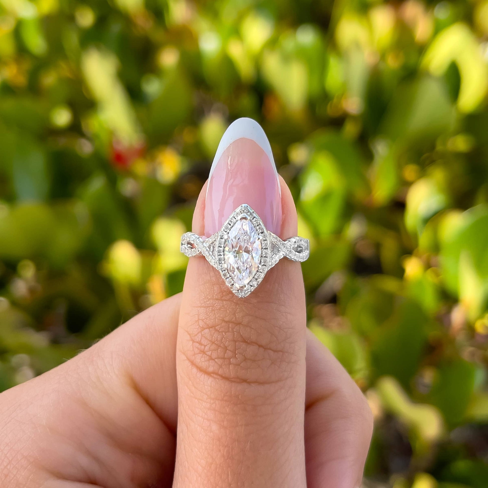 1.22 CT Elongated Cushion Solitaire Moissanite Engagement Ring