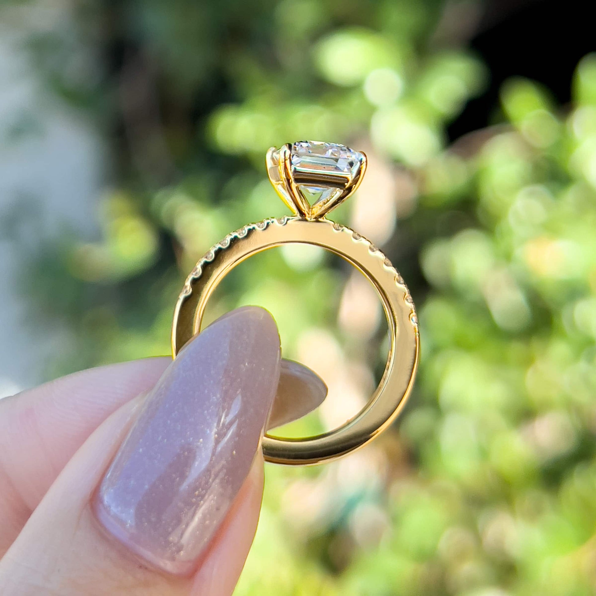 1.22 CT Elongated Cushion Solitaire Moissanite Engagement Ring