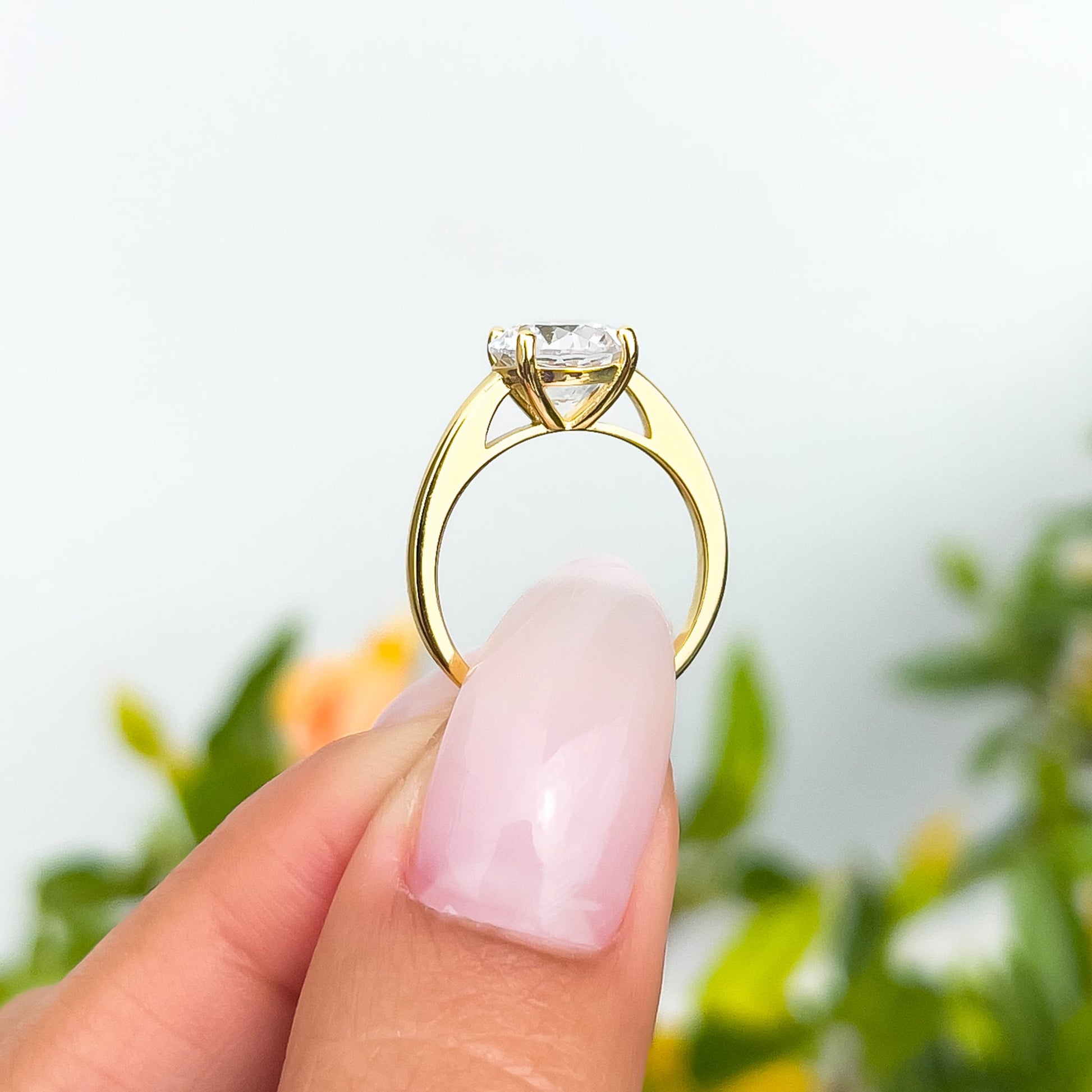 1.22 CT Elongated Cushion Solitaire Moissanite Engagement Ring