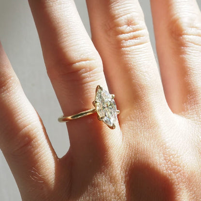 1 CT Marquise Solitaire Moissanite Engagement Ring