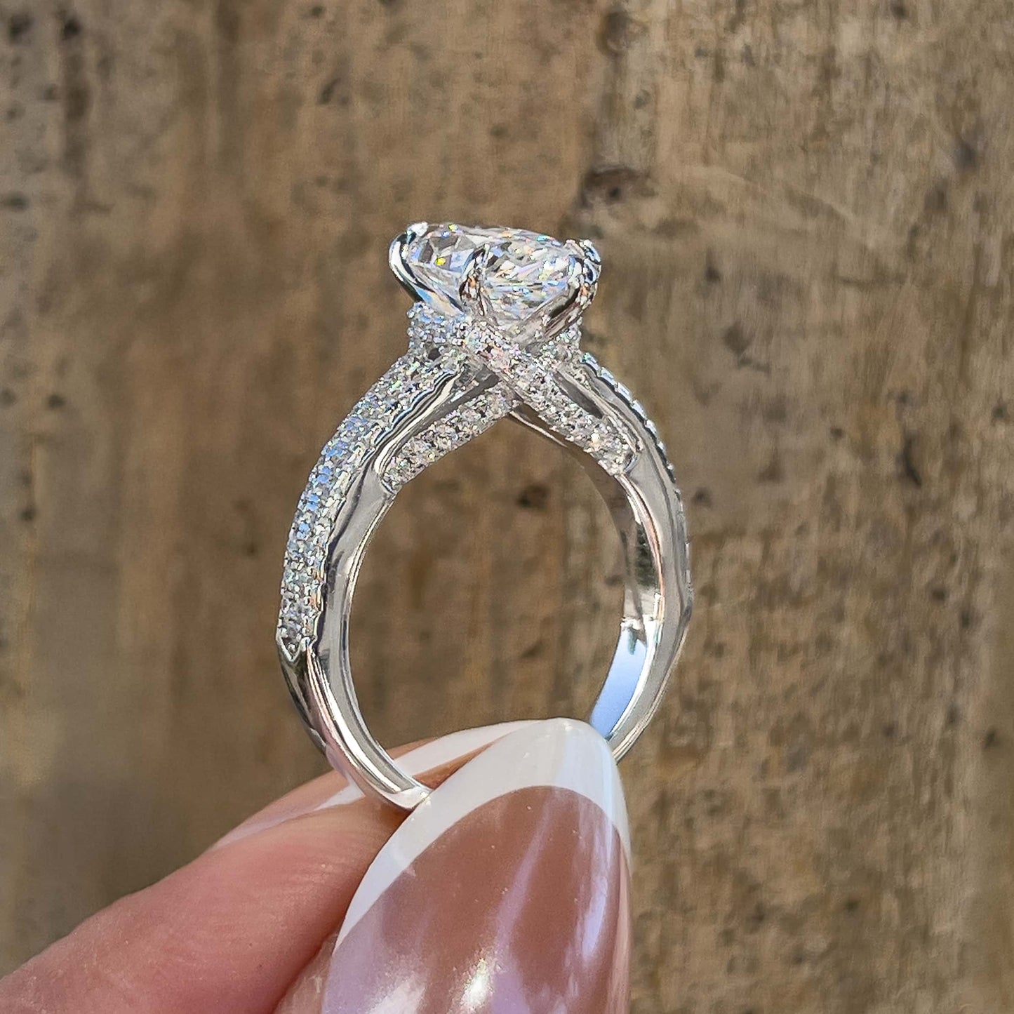 1.22 CT Elongated Cushion Solitaire Moissanite Engagement Ring