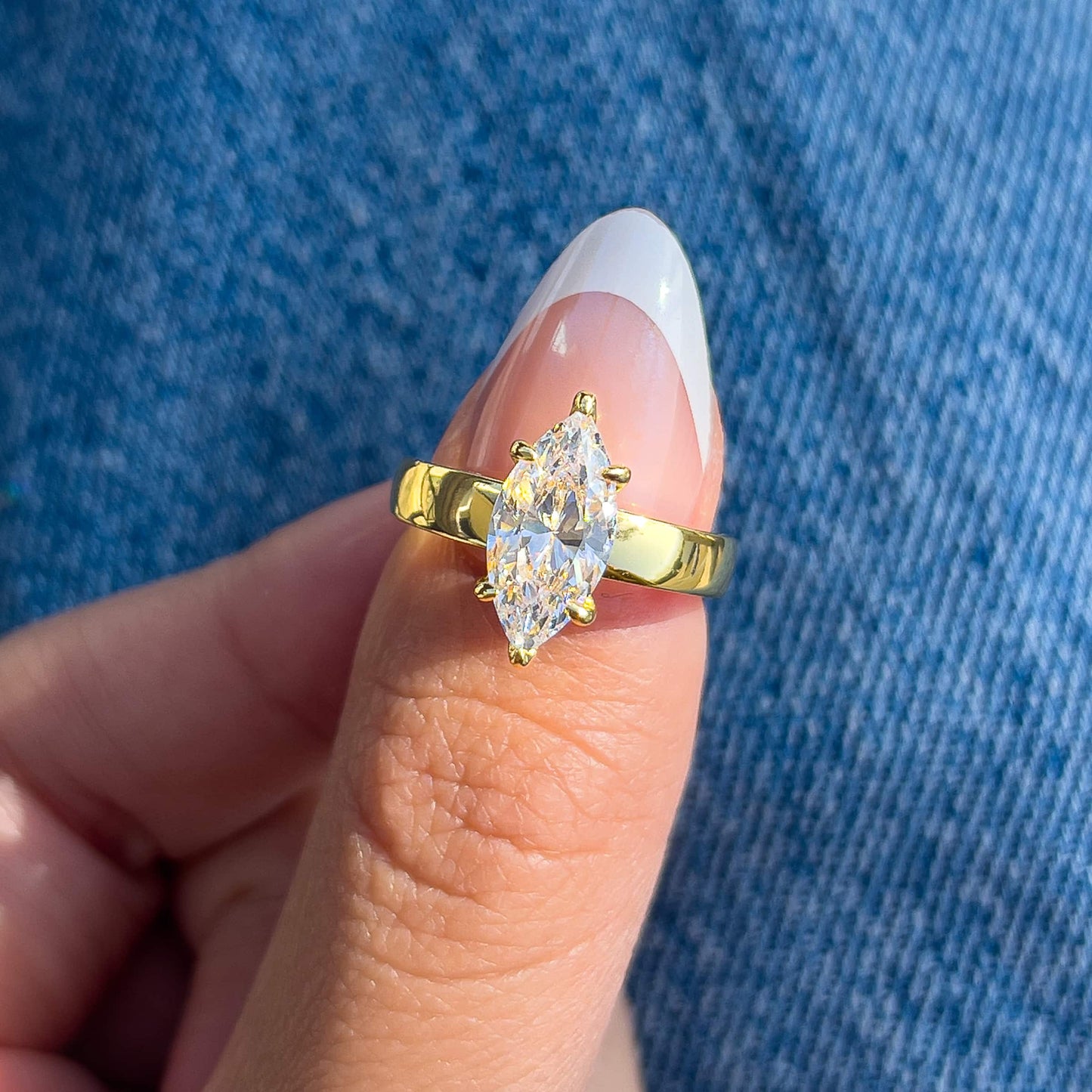 1.22 CT Elongated Cushion Solitaire Moissanite Engagement Ring