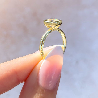 1.22 CT Elongated Cushion Solitaire Moissanite Engagement Ring