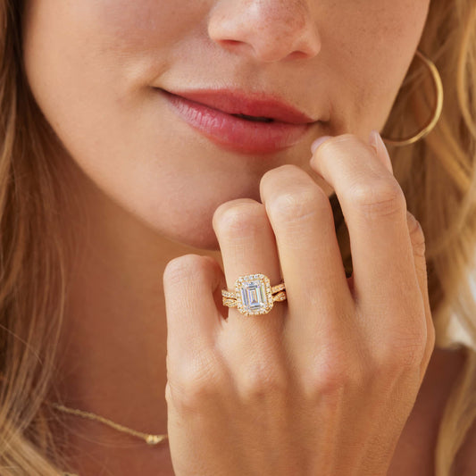 1.22 CT Elongated Cushion Solitaire Moissanite Engagement Ring