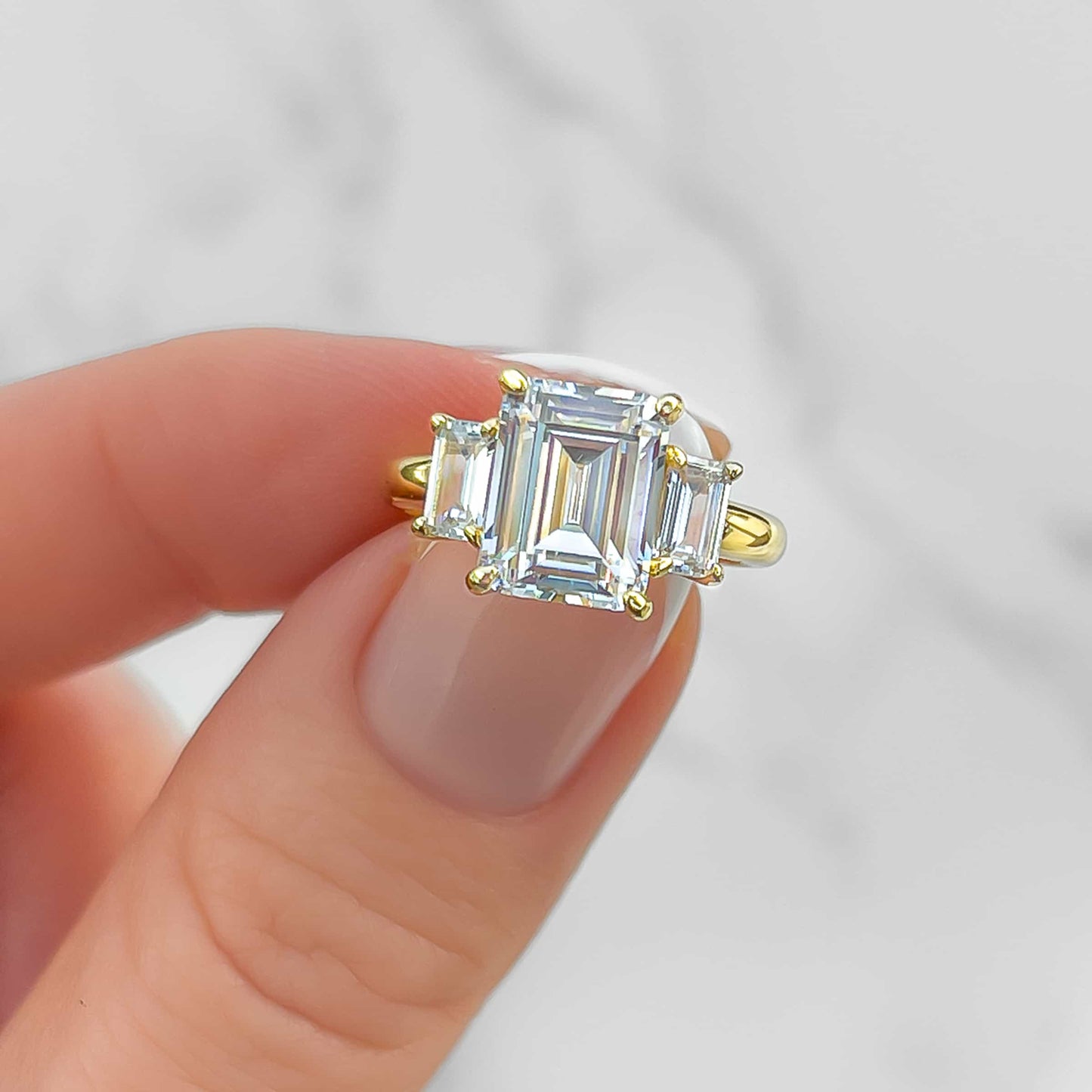 1.22 CT Elongated Cushion Solitaire Moissanite Engagement Ring
