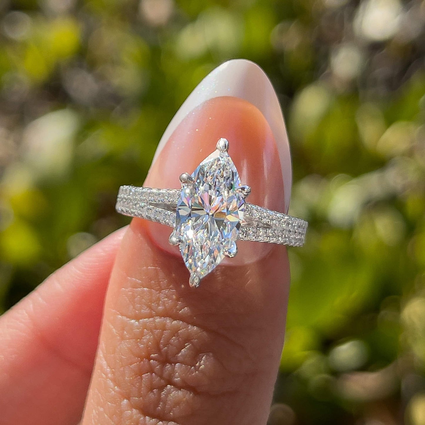 1.22 CT Elongated Cushion Solitaire Moissanite Engagement Ring