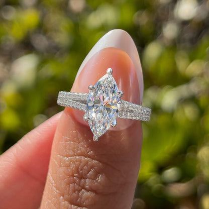 1.22 CT Elongated Cushion Solitaire Moissanite Engagement Ring