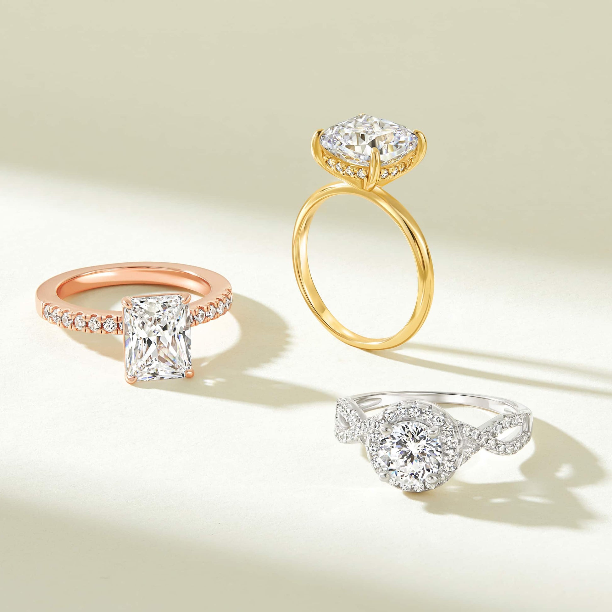 1.22 CT Elongated Cushion Solitaire Moissanite Engagement Ring
