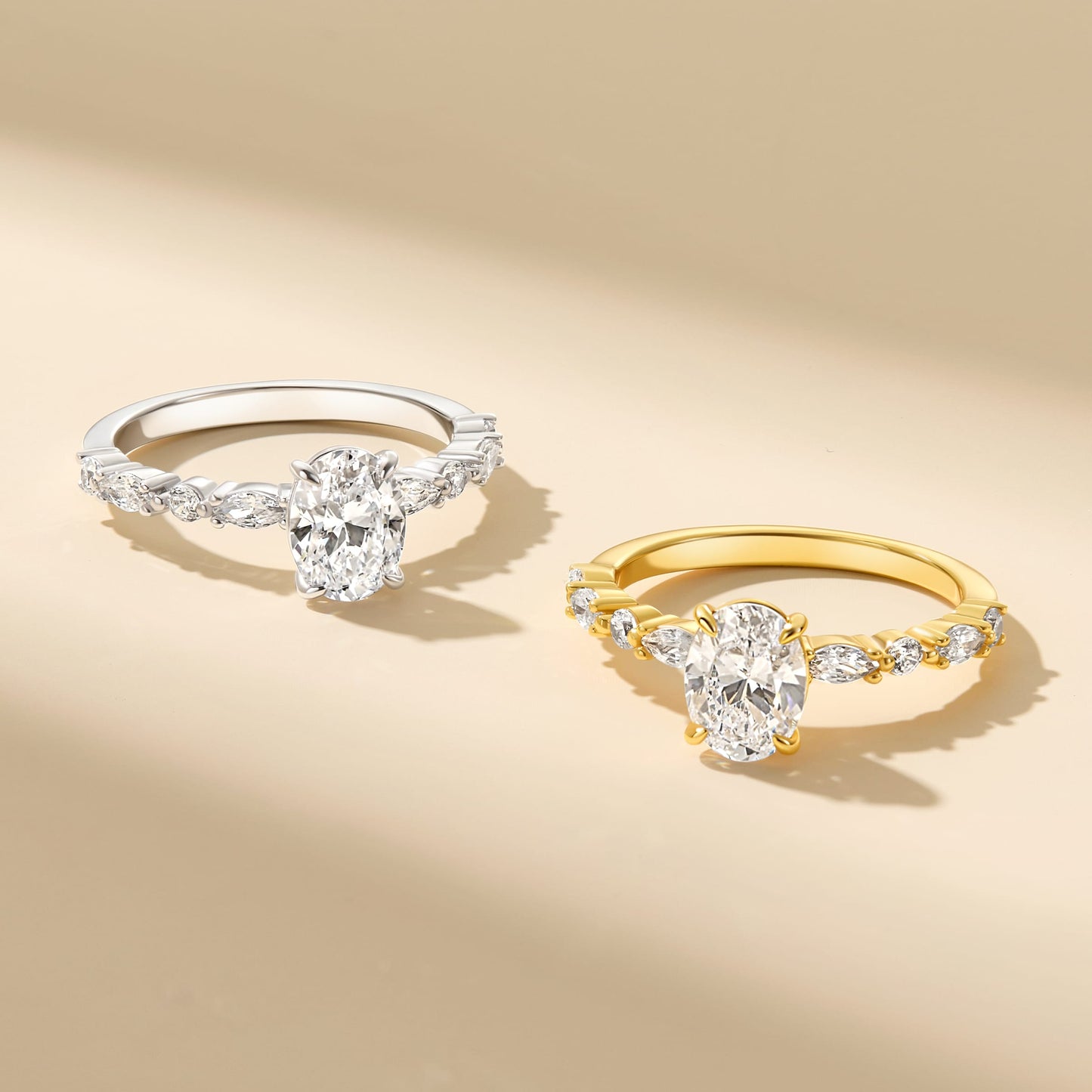 1.22 CT Elongated Cushion Solitaire Moissanite Engagement Ring