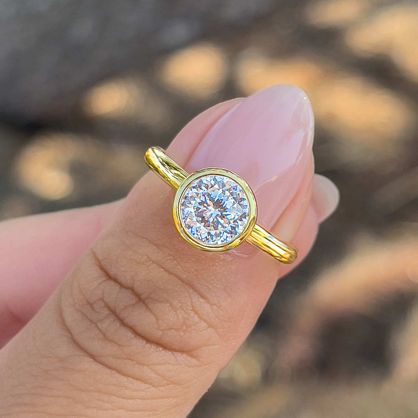 1.22 CT Elongated Cushion Solitaire Moissanite Engagement Ring