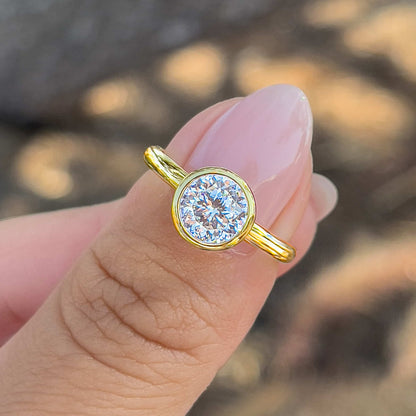 1.22 CT Elongated Cushion Solitaire Moissanite Engagement Ring
