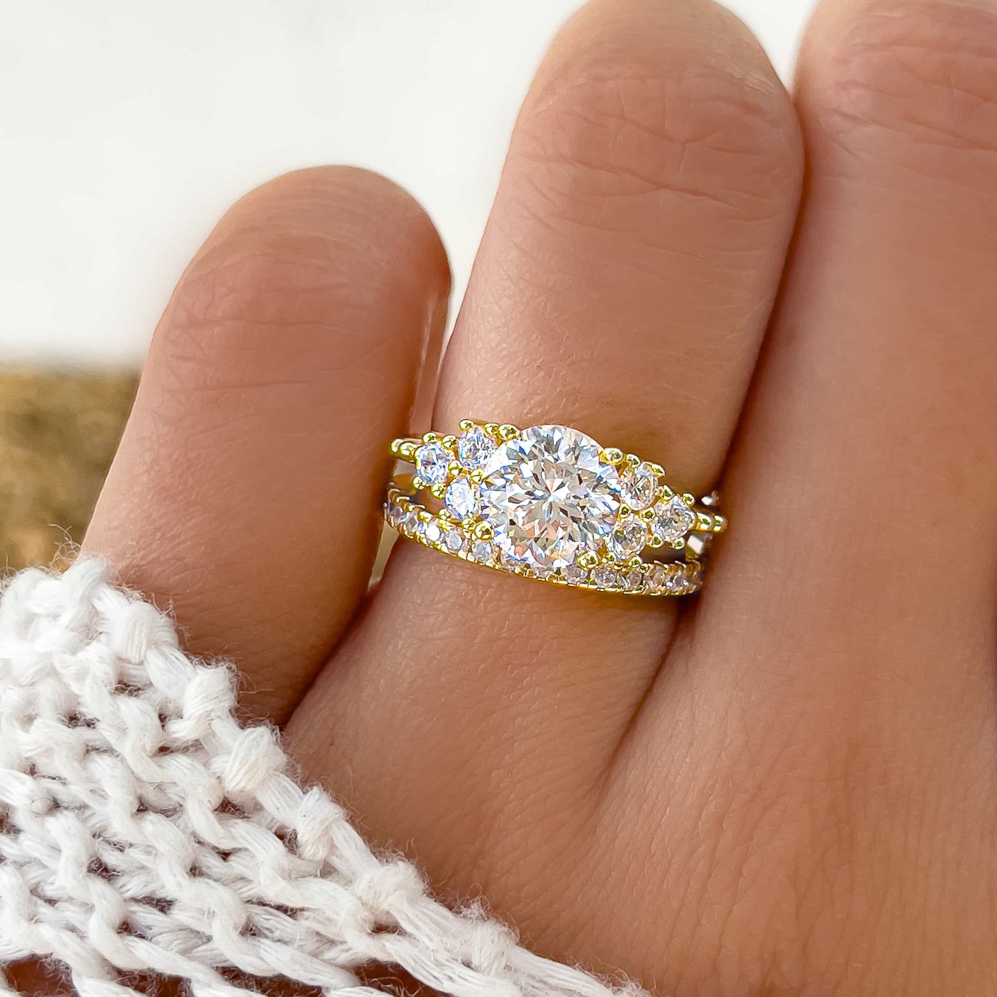 1.22 CT Elongated Cushion Solitaire Moissanite Engagement Ring