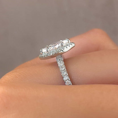 1.22 CT Elongated Cushion Solitaire Moissanite Engagement Ring