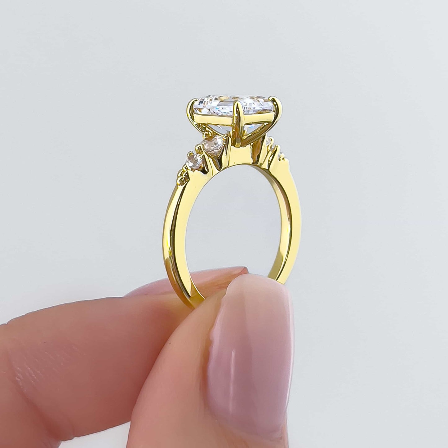 1.22 CT Elongated Cushion Solitaire Moissanite Engagement Ring