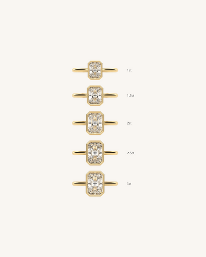 1 CT Radiant Solitaire Moissanite Engagement Ring