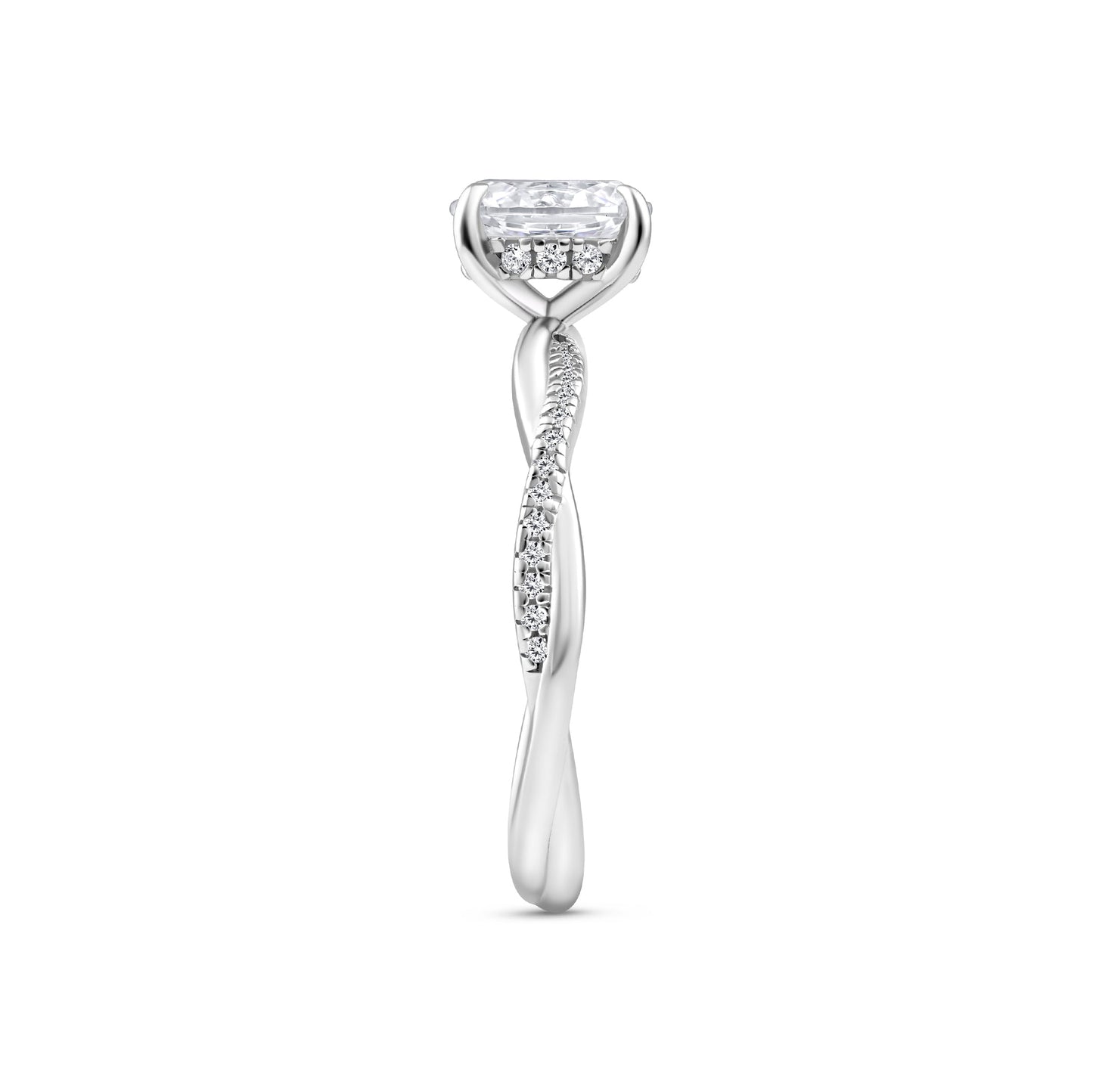 1.22 CT Elongated Cushion Solitaire Moissanite Engagement Ring