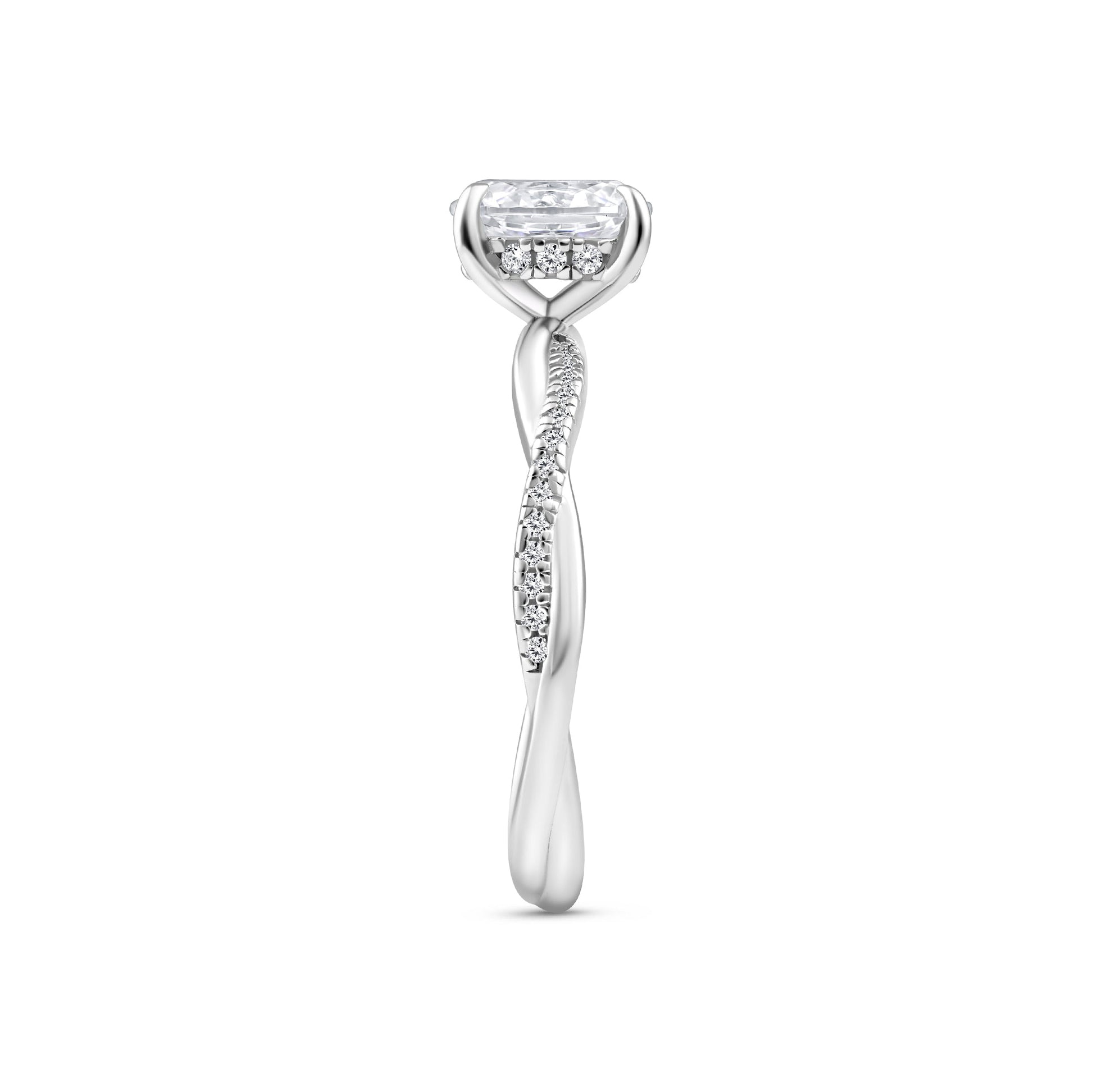 1.22 CT Elongated Cushion Solitaire Moissanite Engagement Ring