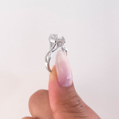 1.22 CT Elongated Cushion Solitaire Moissanite Engagement Ring