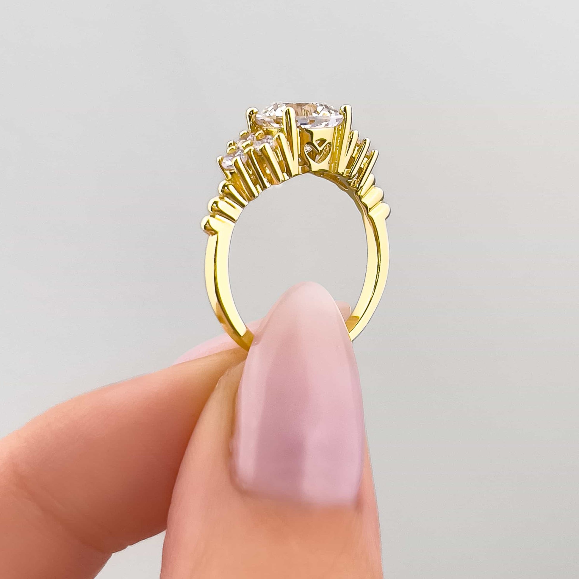 1.22 CT Elongated Cushion Solitaire Moissanite Engagement Ring