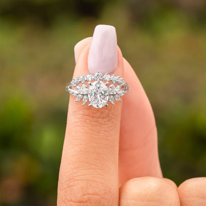 1.22 CT Elongated Cushion Solitaire Moissanite Engagement Ring