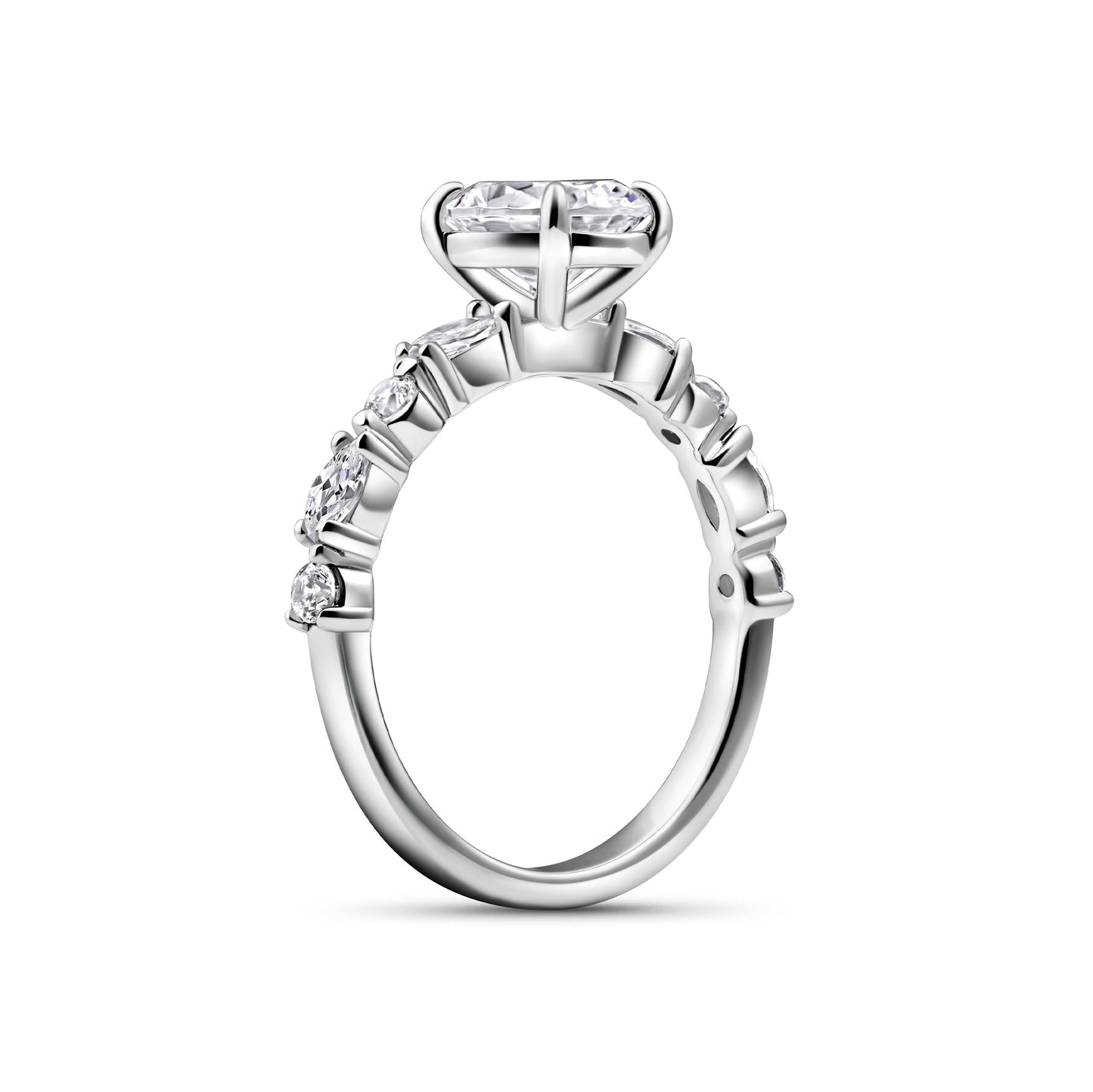 1.22 CT Elongated Cushion Solitaire Moissanite Engagement Ring