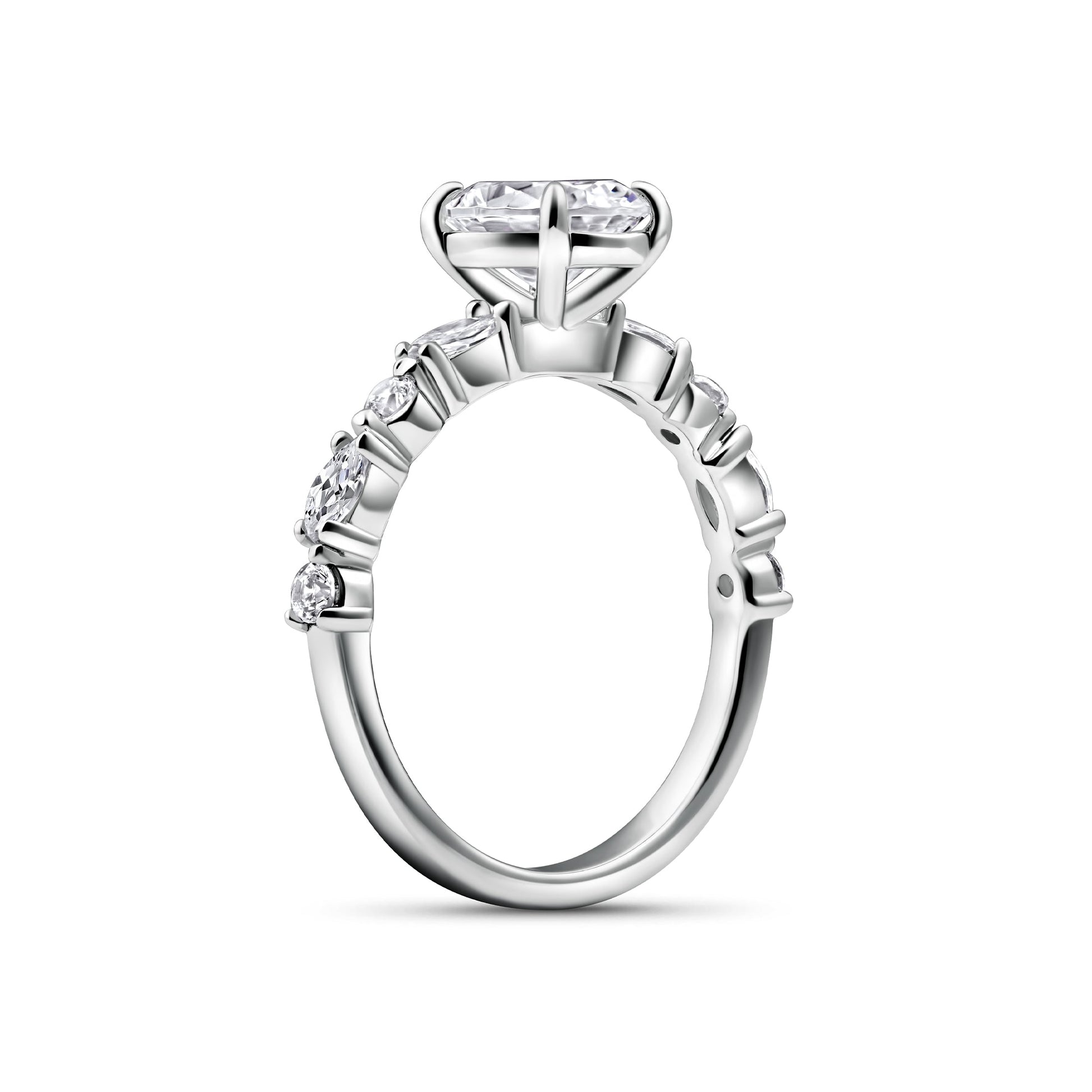 1.22 CT Elongated Cushion Solitaire Moissanite Engagement Ring